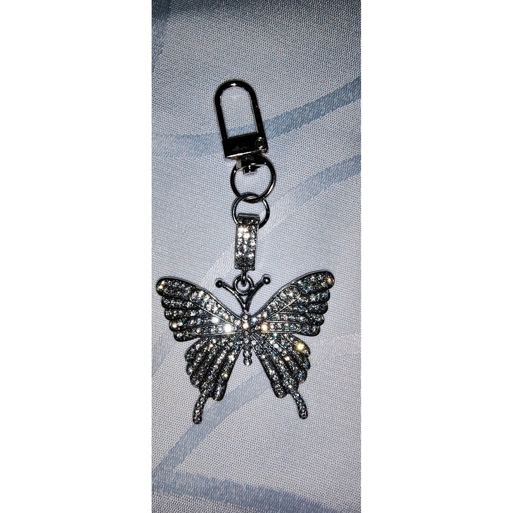 Beautiful Butterfly Rhinestone Key Chain Purse Backpack Charm Keychain